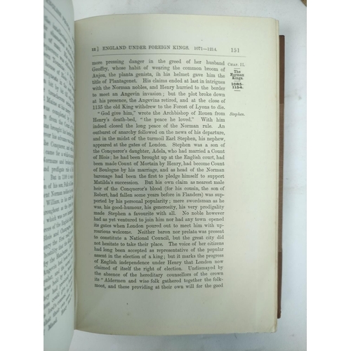 214 - GREEN JOHN R.  History of the English People. 4 vols. Maps. Nice half calf, gilt backs. 18... 