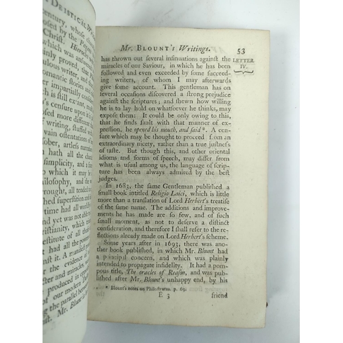 218 - LELAND JOHN.  A View of the Principal Deistical Writers that have Appeared in England in t... 