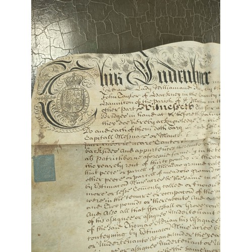 117 - Manuscript Material, Legal Documents, etc.  A collection of various items, mainly 17th &am... 