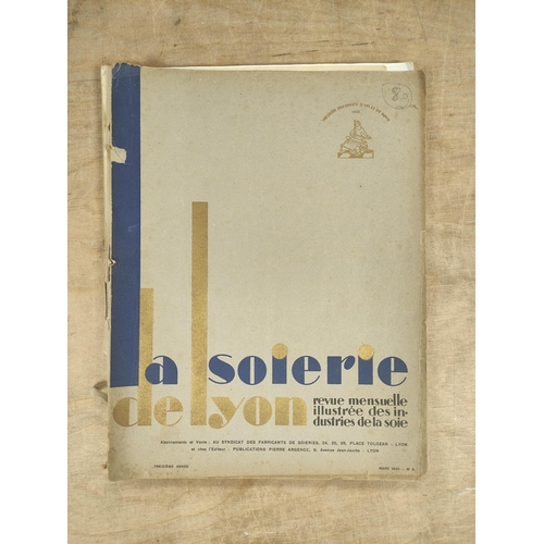 127 - La Soierie de Lyon.  3 issues of this silk industry periodical. Many illus. & adverts ... 