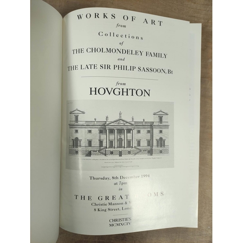 130 - Christie's.  Works of Art from Houghton. Case bound folio auction catalogue, 1994; also Sotheby's, 3... 