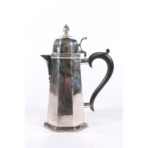 140 - George VI silver café au lait pot by Jay, Richard Attenborough Co Ltd, Chester, 1937, 22cm tall, 585... 