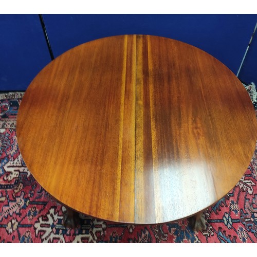 616 - Early 20th century mahogany D end dining table by Wyllie & Lochhead on carved cabriole supports ... 