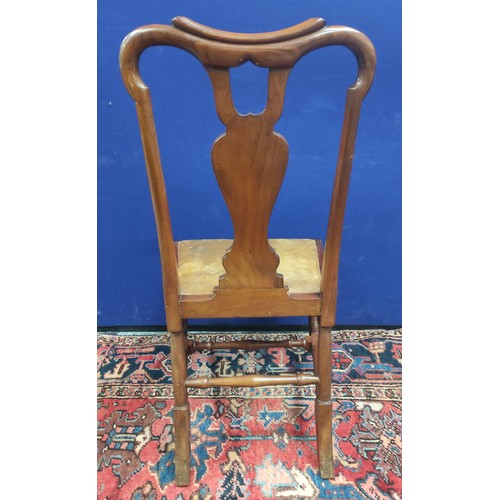 617 - Set of six early 20th century mahogany dining chairs in the Georgian style, each with scroll yoke ba... 