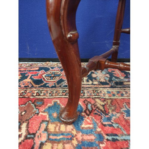 617 - Set of six early 20th century mahogany dining chairs in the Georgian style, each with scroll yoke ba... 