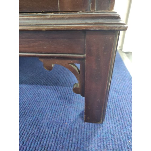 631 - 20th century mahogany wardrobe, the pair of double panel doors enclosing interior with hanging space... 