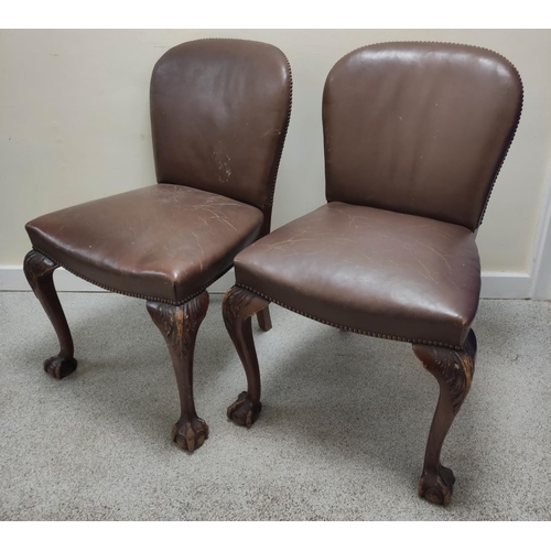 650 - Set of seven early 20th century mahogany dining chairs in the Georgian style including a carver armc... 