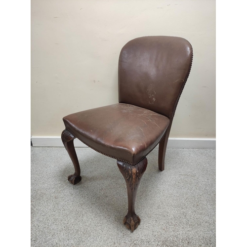 650 - Set of seven early 20th century mahogany dining chairs in the Georgian style including a carver armc... 