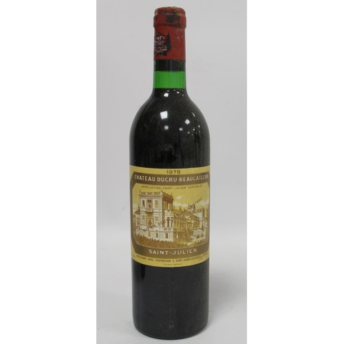 262 - Five bottles of French red wine comprising: 1978 Chateau Ducru-Beaucaillou, Saint-Julien, 75cl; 2 x ... 