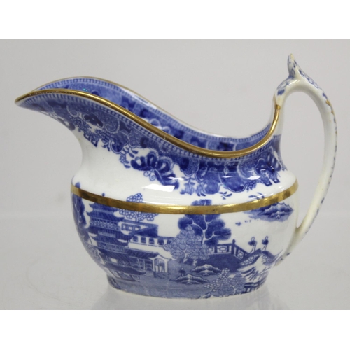 263 - Early 19th century Spode blue and white transfer decorated teaset in the new oval shape c.1810,  