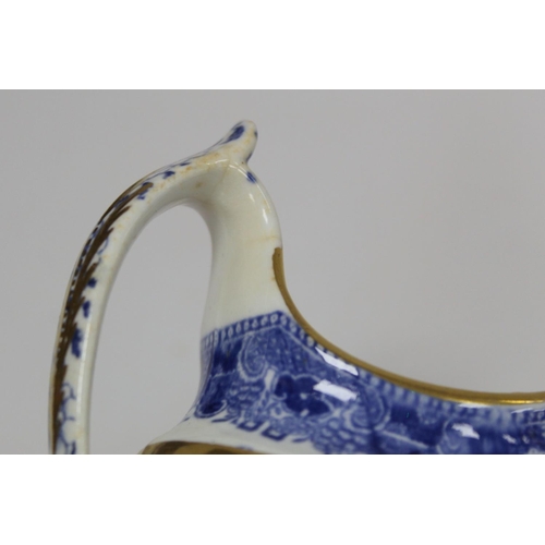 263 - Early 19th century Spode blue and white transfer decorated teaset in the new oval shape c.1810,  