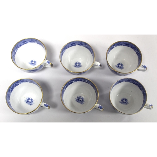 263 - Early 19th century Spode blue and white transfer decorated teaset in the new oval shape c.1810,  