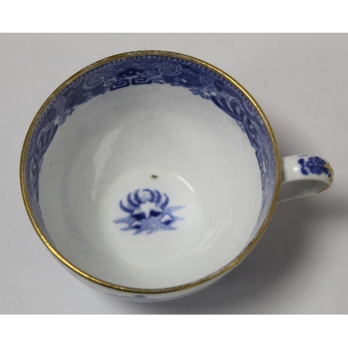 263 - Early 19th century Spode blue and white transfer decorated teaset in the new oval shape c.1810,  