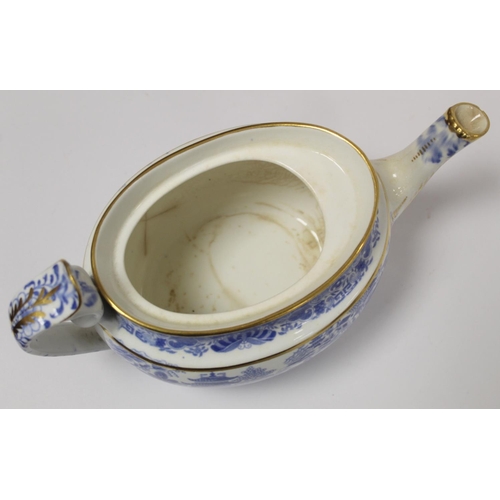 263 - Early 19th century Spode blue and white transfer decorated teaset in the new oval shape c.1810,  