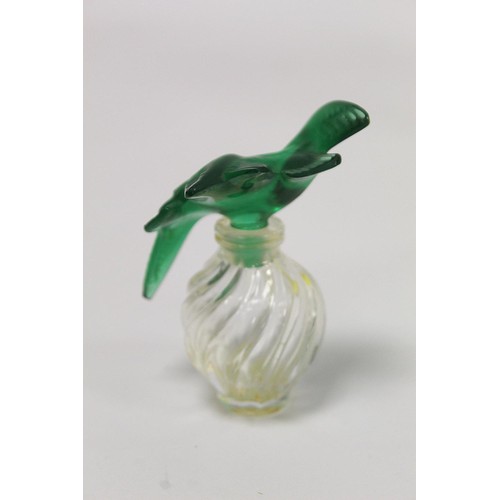 280 - Nina Ricci L'air du Temps Collector's Edition Lalique perfume bottle (empty) with green doves stoppe... 