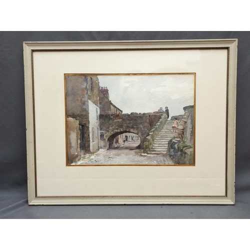 365 - David Foggie RSA RSW (Scottish 1878-1948). Nungate Bridge, Haddington. Watercolour.27cm x 39cm. Sign... 