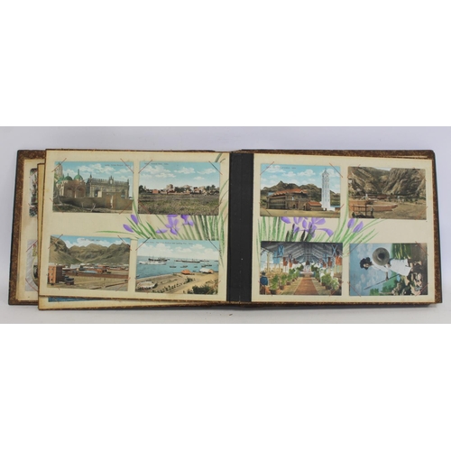 194 - Near pair of early 20th century Japanese lacquer photograph albums, one containing photographs inclu... 