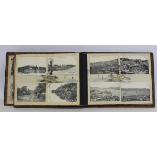 194 - Near pair of early 20th century Japanese lacquer photograph albums, one containing photographs inclu... 