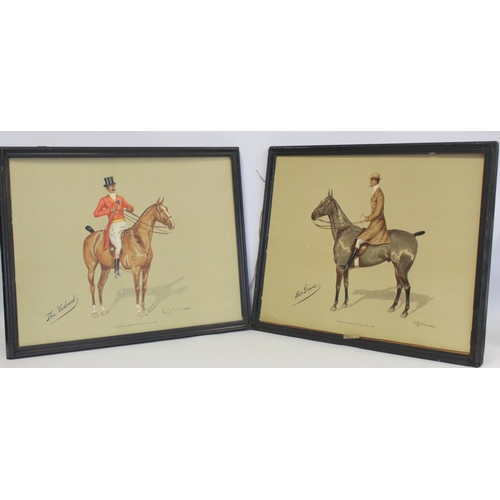 297 - Two Edwardian chromolithographs after originals by Charles Gatehouse depicting gentlemen on horsebac... 