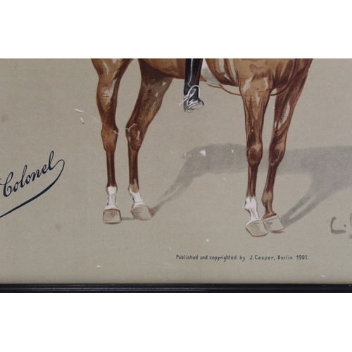 297 - Two Edwardian chromolithographs after originals by Charles Gatehouse depicting gentlemen on horsebac... 