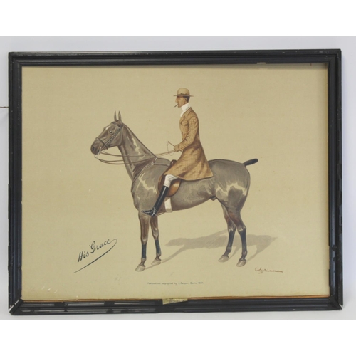 297 - Two Edwardian chromolithographs after originals by Charles Gatehouse depicting gentlemen on horsebac... 