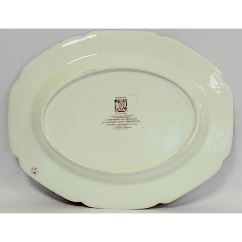 302 - Large Paragon commemorative meat plate or ashet for the Coronation of Edward VIII, 53.5cm wide.