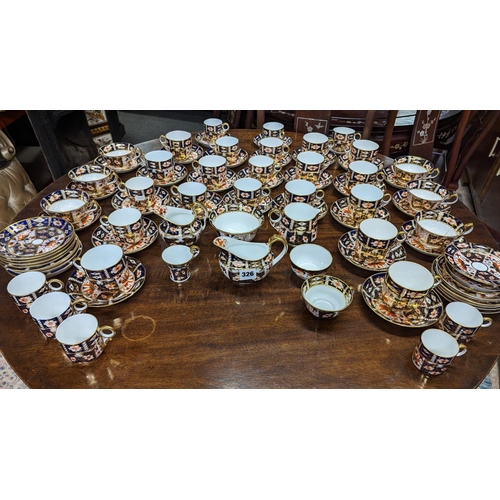 387 - Eighty-six piece Royal Crown Derby Imari bone china part tea and coffee set, pattern 2451, comprisin... 