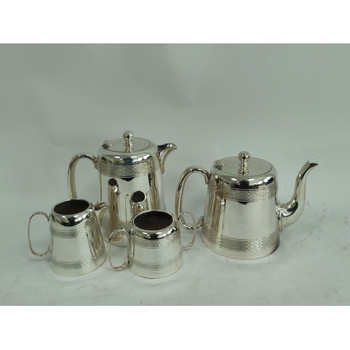 119 - E.p hotel pattern tea set, sundry flatware and other items.  