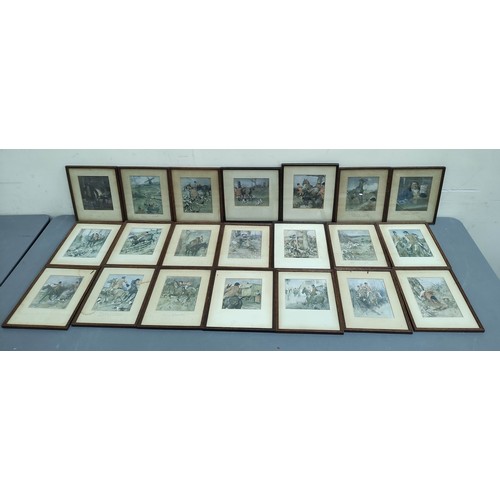 565 - Twenty framed colour hunting prints, scenes from Jorrocks by G. D. Armour.