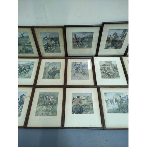 565 - Twenty framed colour hunting prints, scenes from Jorrocks by G. D. Armour.