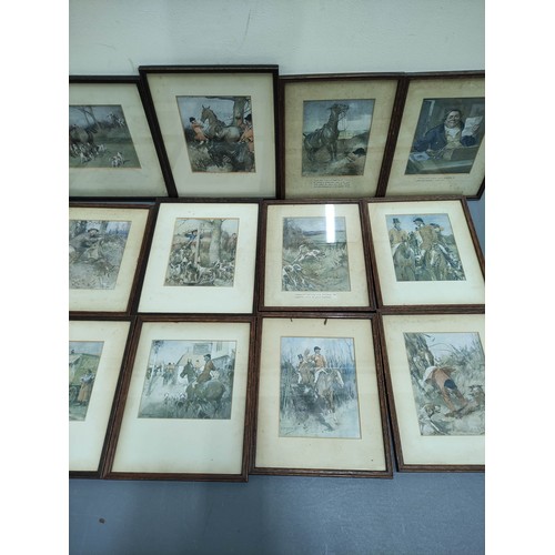 565 - Twenty framed colour hunting prints, scenes from Jorrocks by G. D. Armour.