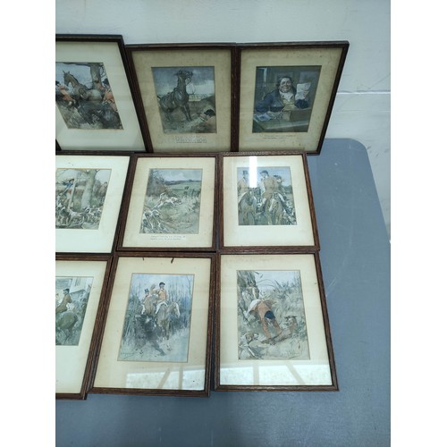 565 - Twenty framed colour hunting prints, scenes from Jorrocks by G. D. Armour.