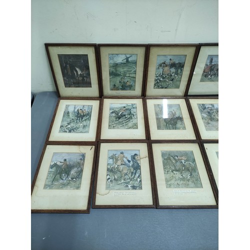 565 - Twenty framed colour hunting prints, scenes from Jorrocks by G. D. Armour.