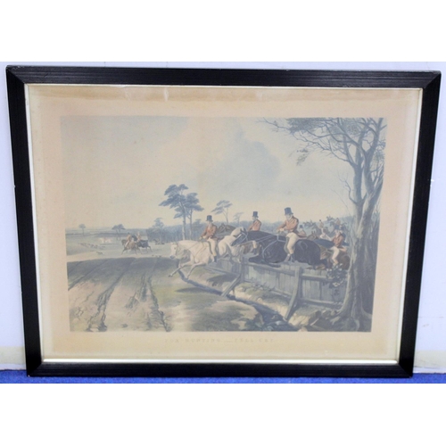 436 - Four large Victorian hand coloured lithographs of hunting scenes after originals by J. F. Herring Sn... 