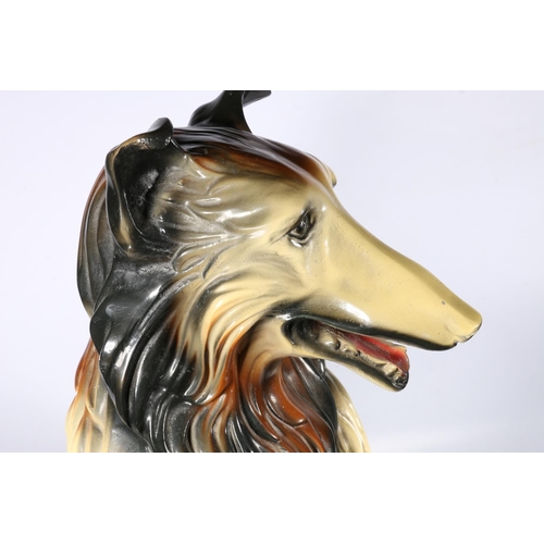 463 - 20th century composite model of a Rough Collie or Borzoi dog, sitting. 65cm tall.