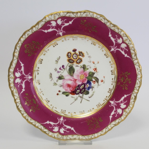 Minton bone china pate sur pate cabinet cup and saucer with cerise 