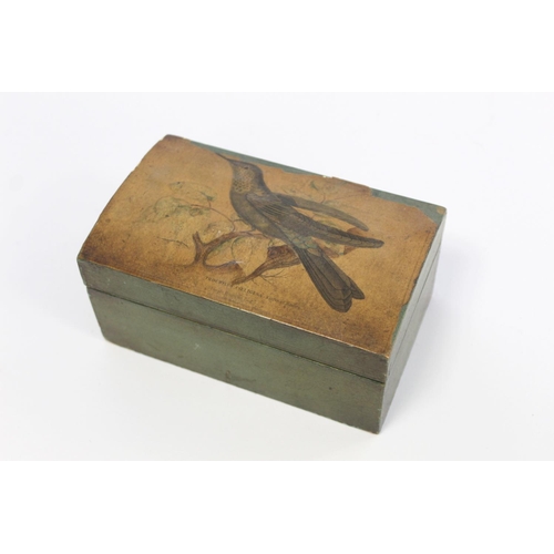 375 - 19th century moulded plaster trinket or tobacco box of rectangular form, the pictorial cover depicti... 