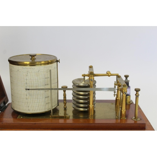 399 - Wilson, Warden & Co. (London) barograph no. 2360, with seven vacuum sections and brass frame, in... 