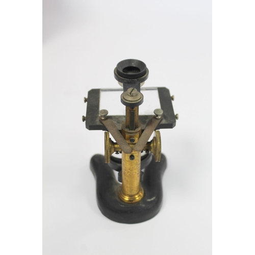 400 - Single lens dissecting microscope in brass and black japanned metal by E. Leitz Wetzlar for C. Baker... 