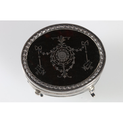 514 - Art Nouveau period oval silver and tortoiseshell jewellery casket by William Comyns & Sons Ltd, ... 