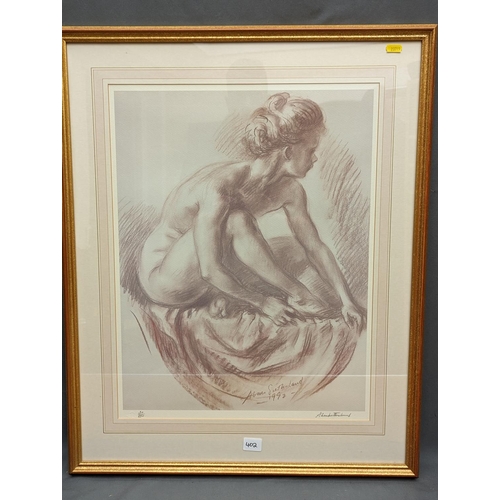 402 - ALAN SUTHERLAND (Scottish 1931-2019), nude, lithograph, pencil signed lower right, limited edition 3... 