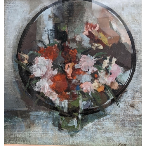 408 - BRIAN J KEANY RSW (Scottish 1945-2007), still life vase of flowers, oil painting, signed lower right... 