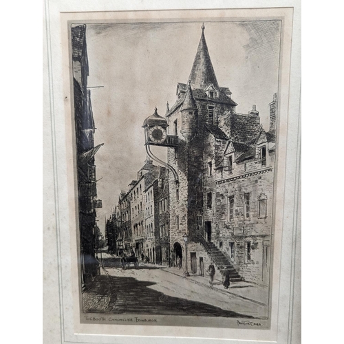 450 - ROBERT HOUSTON, Stirling Castle, etching, pencil signed lower right, 13cm x 10cm. Two FEATHERSTONE R... 