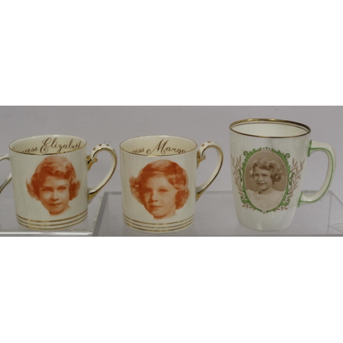 306 - Collection of commemorative ware for Princess Elizabeth and Princess Margaret, comprising: Paragon t... 