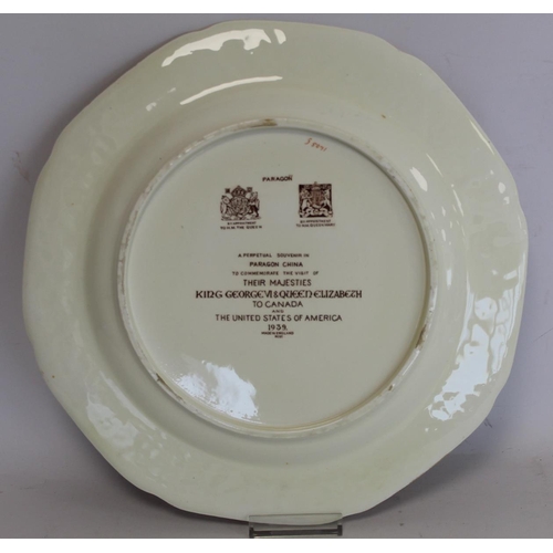 311 - Two Paragon commemorative plates for the visit of King George VI and Queen Elizabeth to Canada and t... 