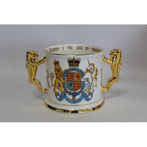 312 - Large Paragon commemorative bone china loving cup for the Golden Jubilee 2002, limited edition no. 2... 