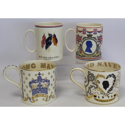 313 - Four Wedgwood commemorative mugs for the Queen's Silver Jubilee 1977 including two designed by Richa... 