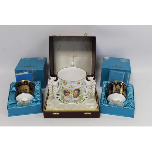 315 - Caverswall bone china large commemorative tyg for the Royal Wedding 1981, limited edition no. 9/500,... 