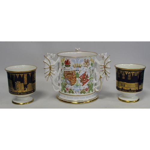 315 - Caverswall bone china large commemorative tyg for the Royal Wedding 1981, limited edition no. 9/500,... 