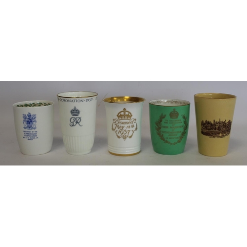 326 - Minton limited edition commemorative beaker for the Coronation of George VI and Queen Elizabeth 1937... 